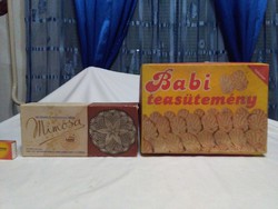 Two pieces of retro boxes together - babi muffins and thread