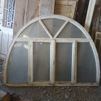 Arched large opening wooden window