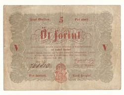 1848 As 5 forint kossuth banknote paper money banknote 48 49 freedom war money red