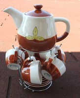 VaBene - marked, Italian - coffee set with metal stand