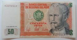 Peru 50 Intis 1987 UNC