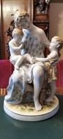 Mother with children - monumental porcelain figurine