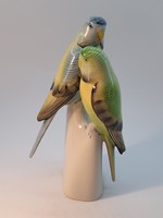 Hollóházi porcelán papagájpár