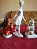 Zsolnay, Hollóházi porcelán figurák csomagban.
