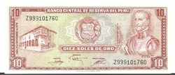 10 soles de oro 1976 Peru UNC