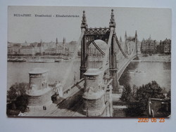 Régi képeslap: Budapest, Erzsébet-híd, 1940 körül