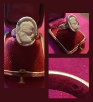 Cameo silver ring.