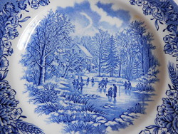 Churchill English plate with winter skater scene