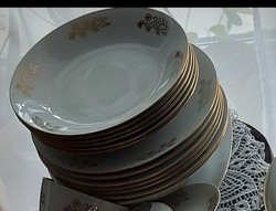 Mz-Moritz Zdekauer Czech/Czechoslovak/50+year old porcelain tableware,golden border and cornflower