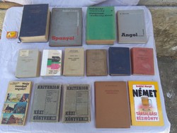 Fifteen old, retro dictionaries - together - English, German, Spanish, Russian, Slovak, Romanian, technical ...