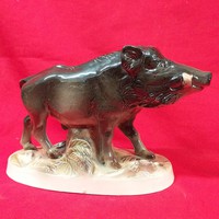 Német,Germany Katzhütte Vaddisznó Porcelán Figura.