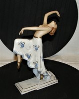 Ritka Art Deco Táncosnő - Royal Dux Deutschland porcelán - Design Schaff