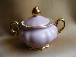 Pink gilded sugar bowl