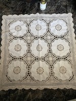 Beautiful embroidered crochet tablecloth