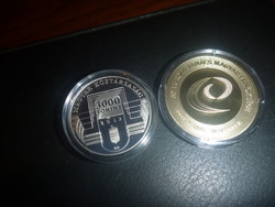 Mnb silver eu presidency 3000, -ft and eu council 2000, -ft commemorative coin for sale at the same time!