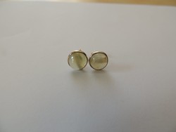 Beautiful prehnite stone silver earrings