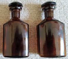 Borostyánszínű patikai üvegek ( ~ 120 ml ; 2 db )
