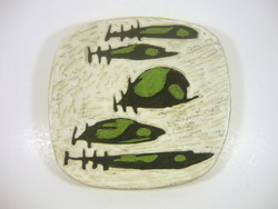 Gorka lívia, retro 1950 fish pattern 21.8 Cm artistic ceramic bowl, flawless! (G053)