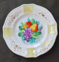 Antique Biedermeier hand painted porcelain orchard plate with carlsbad