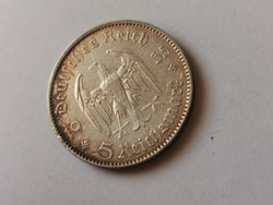1935 ezüst német III.birodalom 5 márka 13,88 gramm 0,900