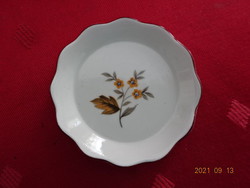 Aquincum porcelán asztalközép, barna falevéllel, átmérője 5,5 cm. Vanneki!