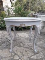 Baroque salon table painted in Provence style and gilded vintage