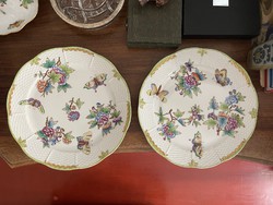 About 1 forint !!! 2 pcs original Victorian patterned Herend porcelain flat plate