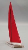 Balaton monument, plexiglass sailing small boat