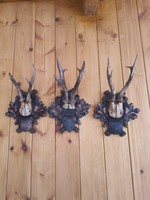 3Dbk deer trophy.Carved placemat with wood. (8)