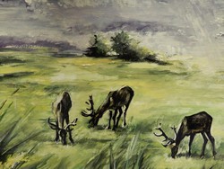 Almásy sign: deer, oil painting