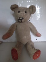 Teddy bear - very old - 52 x 28 cm - stitched nose - German