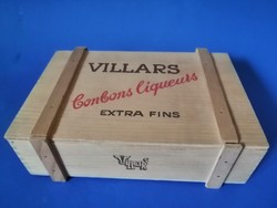 Vintage Villars svájci csokis fa doboz, faládika