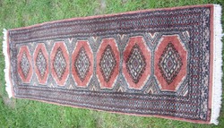 Signed 185x65cm in Pakistani handmade Persian rug material