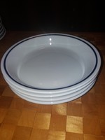 Alföldi Menzás porcelánok, kék csíkos fözelékes tányérok