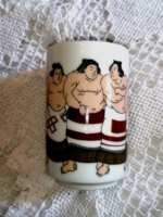 Very rare hand painted Japanese sumo cup