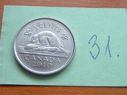 Canada 5 cents 2000 elizabeth ii, beaver nickel plated steel new maple leaf logo 
