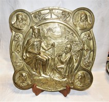 Kallós Ede - II. Rákóczi Ferenc bronz relief - Falidísz - " TOLNAI VILÁG-LAPJA" Ajándéka