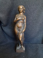 Cyránski Mária 1940-2018, Vénusz c. alkotása, magyar bronz szobor, 32 cm magas