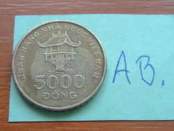 VIETNÁM 5000 DONG 2003 Sárgaréz Chua Mot Cot Pagoda #AB