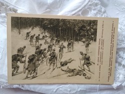 Antik I. világháborús 18.számú csataképes kártya, oroszok kiűzése a Kárpátokból 1915, Hadisegélyező