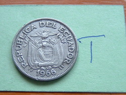 Ecuador 20 centavos 1966 nickel plated steel #t
