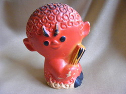 retro csipogó gumi játék Krampusz kis ördög virgáccsal