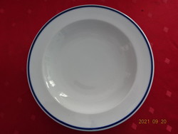 The Great Plain porcelain deep plate, made of blue stripes, was designed by Éva Ambrus. He has!