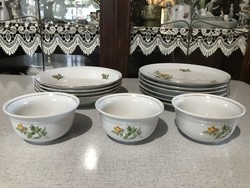 Wonderful yellow rose kahla set of 6 flat 4 deep 3 compote bowl plates