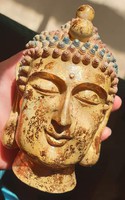 Kerámia buddha fej részletgazdag szép szobor