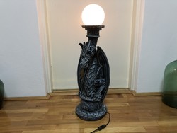 Régi Gótikus Sárkányos Lámpa Állólámpa