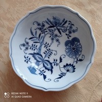Japán porcelán tál, hagyma mintás, kobaltkék