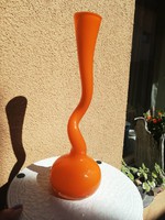 csavart kétrétegű narancssárga váza 30 cm