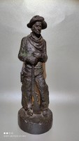 Michael Garman bronze metal cowboy statue marked
