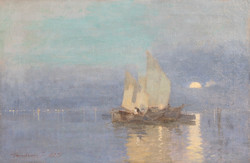 Joseph Pandúr at sunset at sea